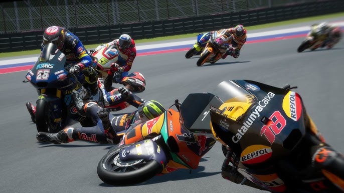 Kecelakaan karambol pada balapan utama Moto2 di COTA 2026.